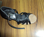 Black knotted strap salsa shoes