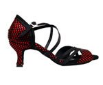 Dotty Red and black salsa shoes