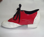 Synthetic white-red salsa shoes